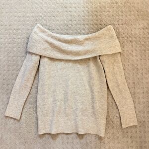 Elegant Off-Shoulder Beige Sweater